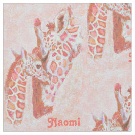 tela personalizable de las jirafas cariñosas del