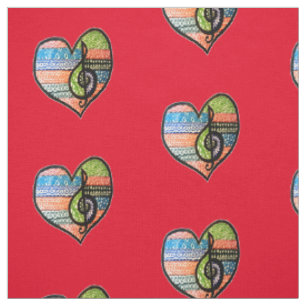 Tela Personalizable del corazón de la música arcoiris c