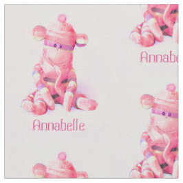 Tela personalizable del mono rosado del calcetín
