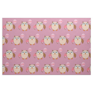 Tela Personalizado Age Birthday Owl Craft Fabric