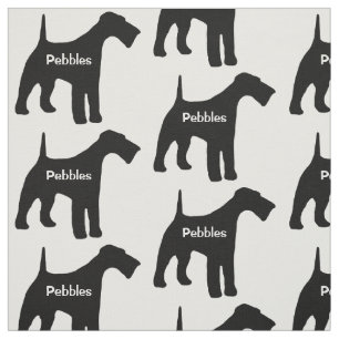 Tela Personalizado Airedale Terrier Dog Silhouette Fabr