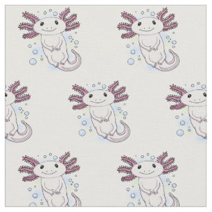 Tela Personalizado axolotópico rosa adorable