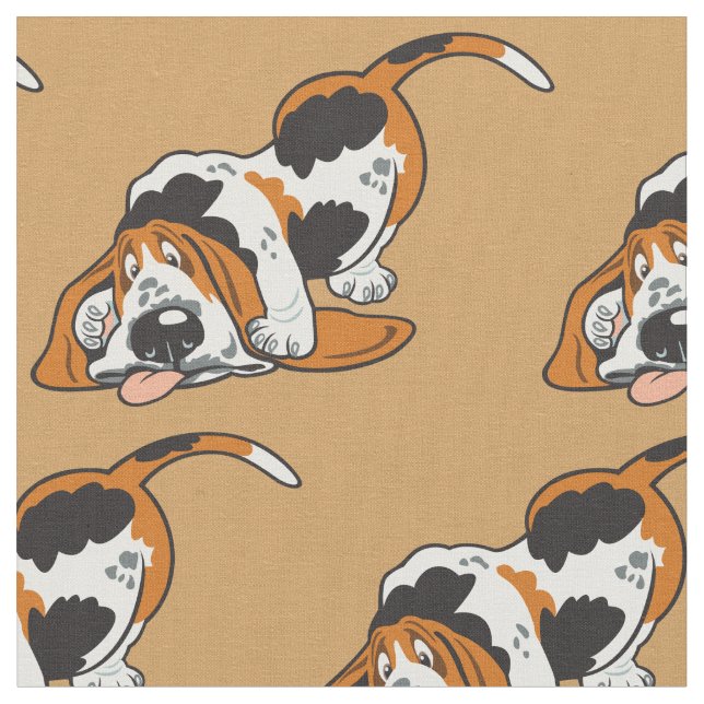 Tela personalizado Basset Hound Fabric (De cerca)