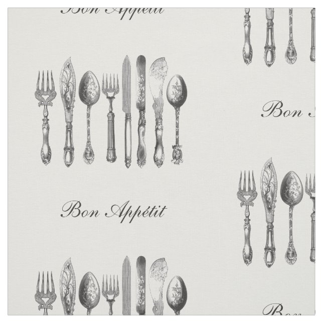 Tela Personalizado blanco negro de Appetit del Bon de (Retal)