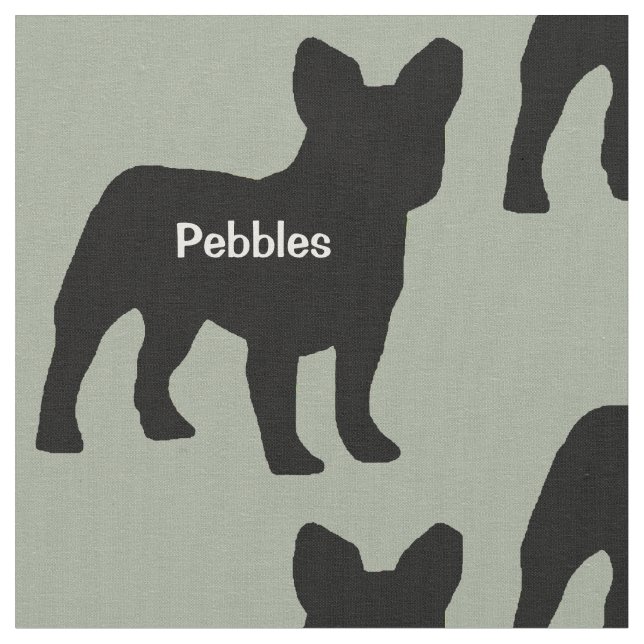 Tela Personalizado Bulldog francés Perro Silhouette (De cerca)