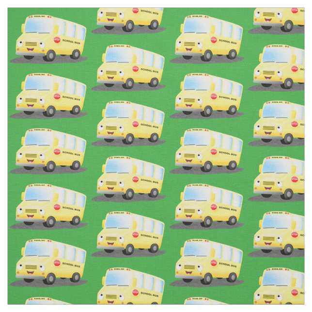 Tela Personalizado de autobús escolar alegre y amarillo (Retal)