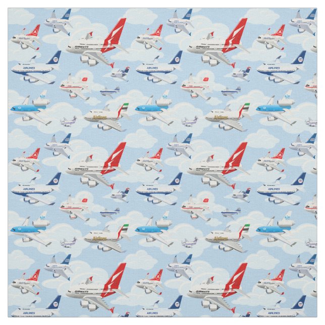 Tela Personalizado de aviones comerciales sin problemas (Retal)