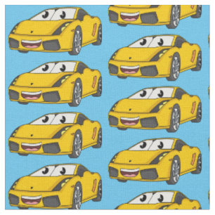Tela Personalizado de coche deportivo amarillo alegre