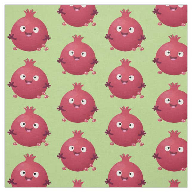 Tela Personalizado de frutas pomegranadas alegres (Retal)