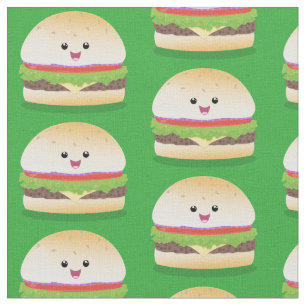 Tela Personalizado de hamburguesa kawaii feliz