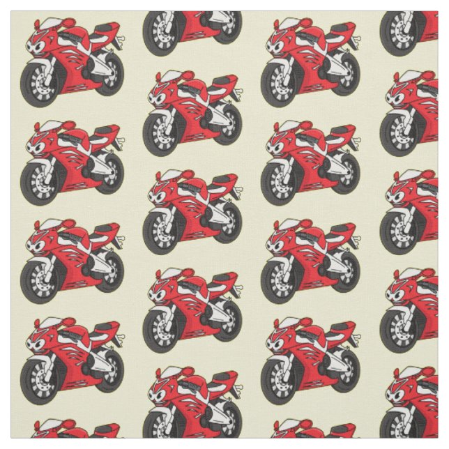 Tela Personalizado de motocicleta roja (Retal)