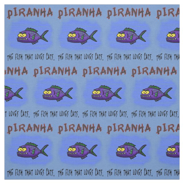 Tela Personalizado de pescado piraña (Retal)
