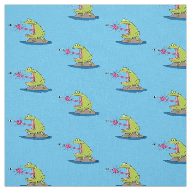 Tela Personalizado divertida de rana y mosca (Retal)