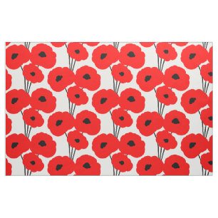 TELA PERSONALIZADO ELEGANTE FABRIC_MOD AMAPOLAS ROJAS Y