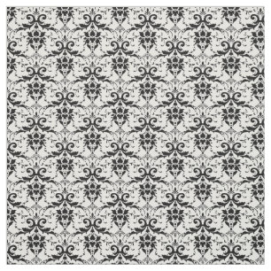 Tela Personalizado Fabric-Black & White Damask