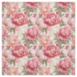 Tela Personalizado Fabric-Pink Peony
