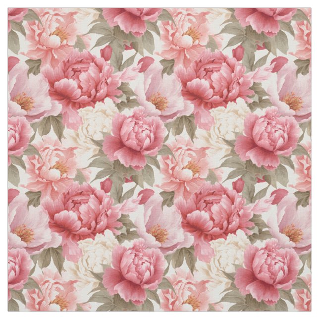 Tela Personalizado Fabric-Pink Peony (Retal)