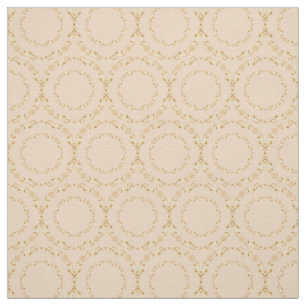 Tela Personalizado Fabrics-Champagne y Gold Floral Circ