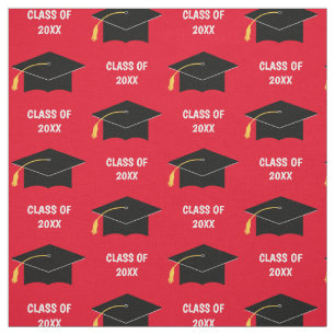 Tela Personalizado Graduación Clase Cap Año Rojo