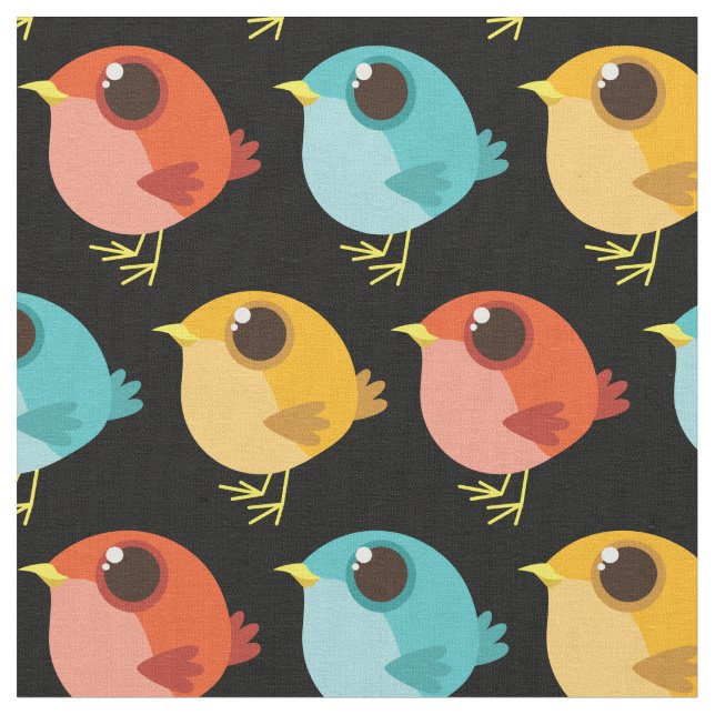 Tela Personalizado Infantil de Aves Cutas (De cerca)