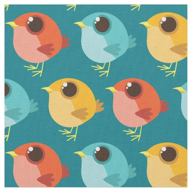 Tela Personalizado Infantil de Aves Cutas (De cerca)