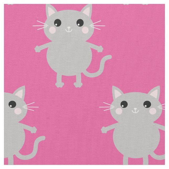 Tela Personalizado lindo Gatos Rosa Gris Nacidos Niños  (De cerca)