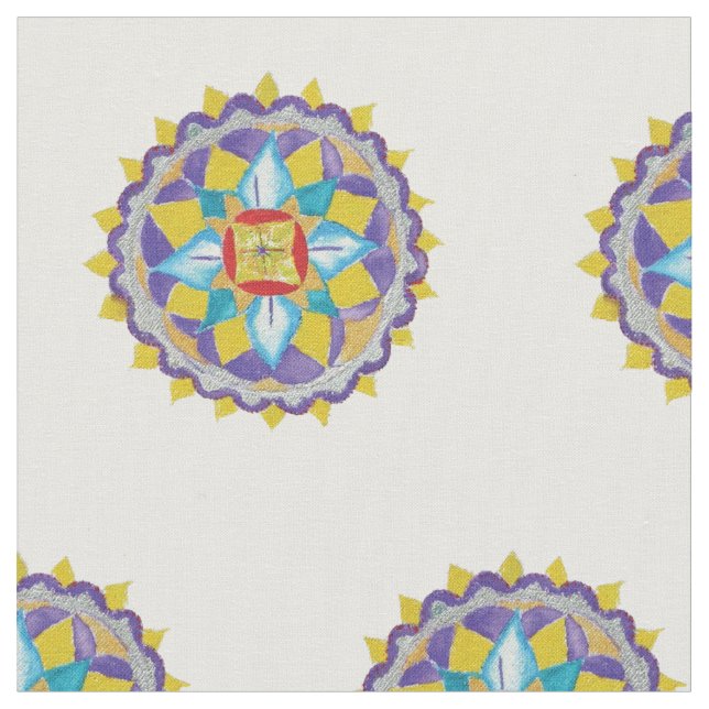 Tela Personalizado Mandala Algodón compuesto (56" de an (De cerca)