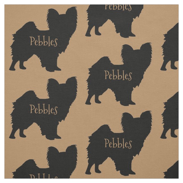 Tela Personalizado Papillon Dog Fabric (Retal)