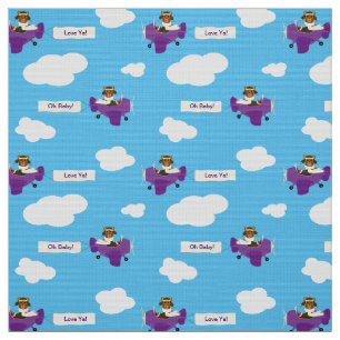 Tela Personalizado piloto del osito Teddy del avión mal