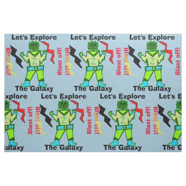 Tela Personalizado Robot Boy Alien Blast ("Cuarto gordo" (fat quarter))