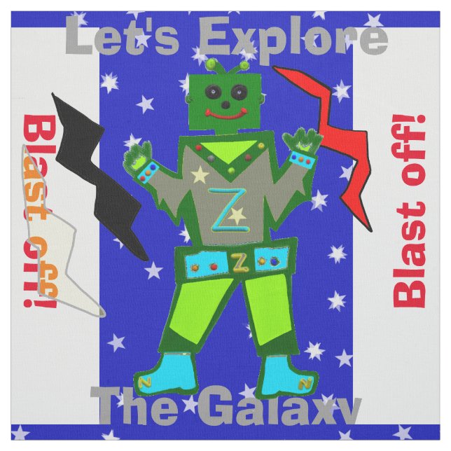 Tela Personalizado Robot Boy Alien Stars (Retal)