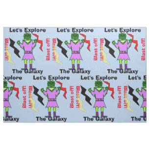 Tela Personalizado Robot Chica Alien Blast Off Blue