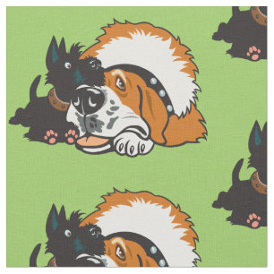 Tela personalizado Saint Bernard y Scottish Terrier dog
