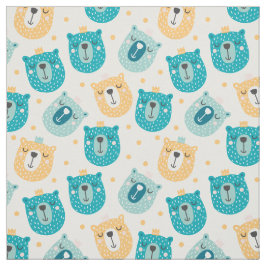 Tela Personalizado Sleepy Bear Pattern amarillo azul