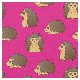 Tela Personalizados Porcupines Cute Hedgehogs Pink