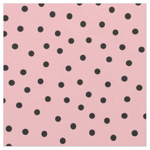 Tela Personalizar tus propios puntos de polka negra en 