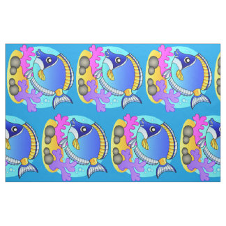 Tela Pescado de agua salada de Personalizado azul y ama