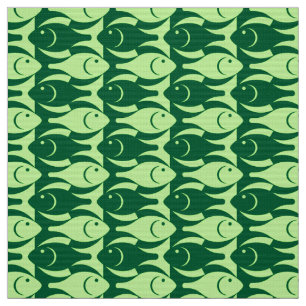 Tela Pescado moderno, menta y verde esmeralda