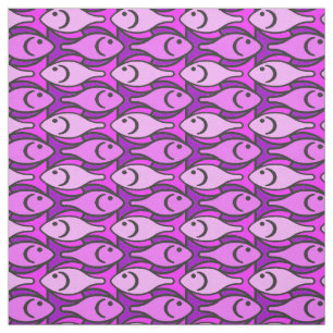 Tela Pescado moderno, rosa y violeta