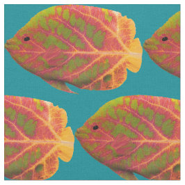 Tela Pescado tropical de hoja de ave 1