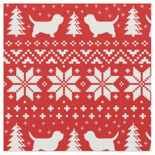 Tela Petit Basset Griffon Vendeen Navidades PBGV Dogs