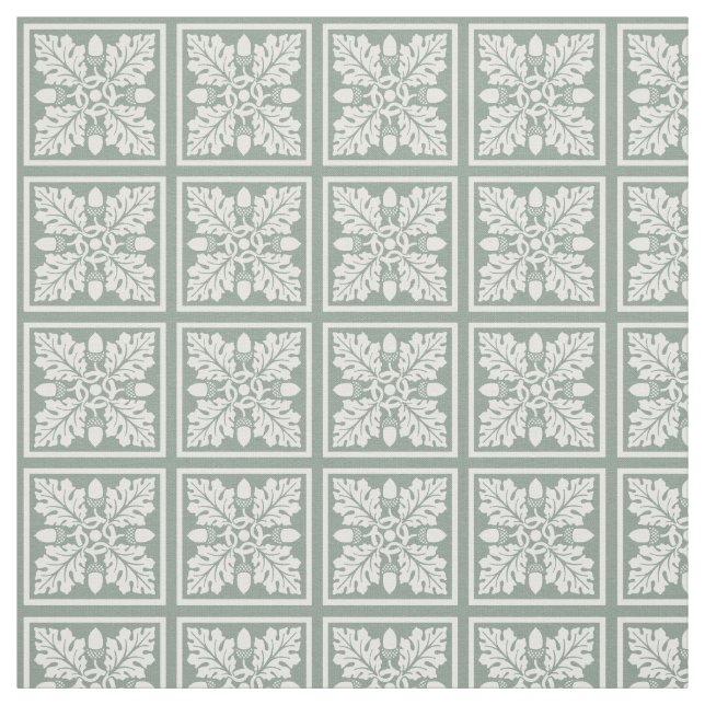 Tela Pewter Acorn y Leaf Tile Design (Retal)