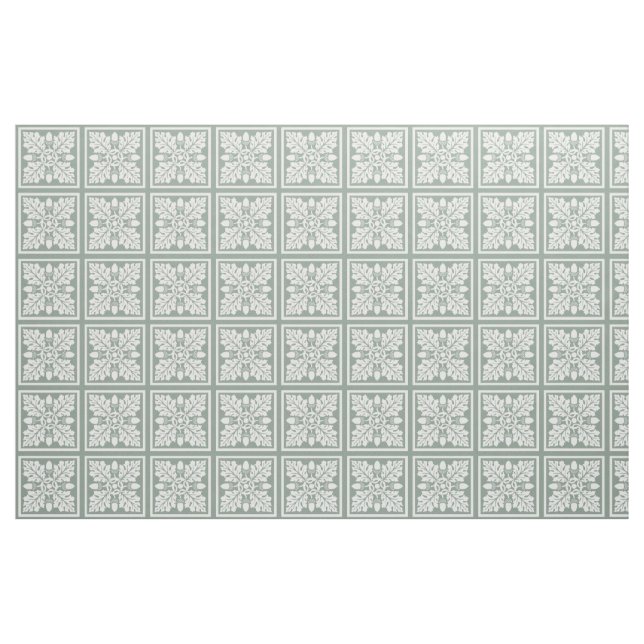 Tela Pewter Acorn y Leaf Tile Design ("Cuarto gordo" (fat quarter))