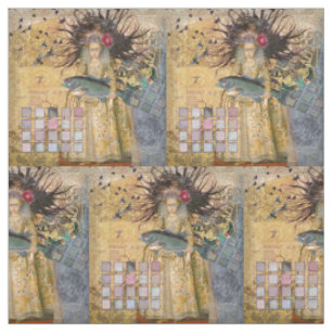 Tela Pez Mujer Piscis Vintage Gótico Clásico 
