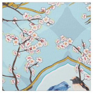 Tela PH&D Bluebird Vignette Toile Fabric Sky Blue