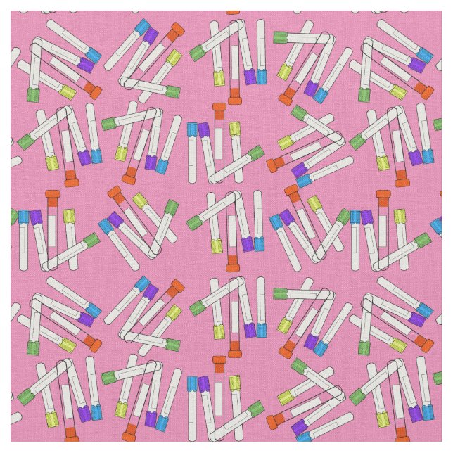 Tela Phlebotomist Lab Tech Fabric Pink (De cerca)