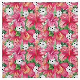 Tela 🌺 Pickleball tropical con hibiscos