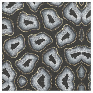 Tela Piedras de Geode color blanco negro de Moda modern