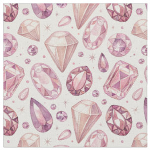 Tela Piedras Preciosas Rosadas de Lujo y Joyas de Crist