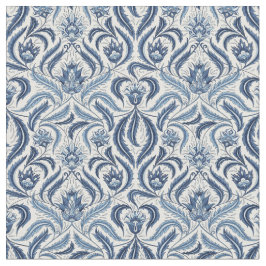 Tela Pies azules y blancos dejan flores de Damasco